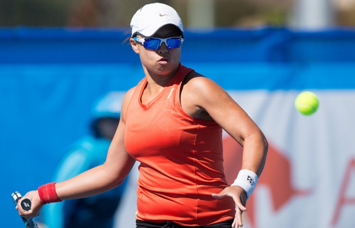 ALISON BAI (AUS) in action during day five of the Apis Canberra International. Match was played at the Canberra Tennis Centre in Lyneham, Canberra, ACT on Wednesday 2 November 2016. Photo by: Ben Southall.