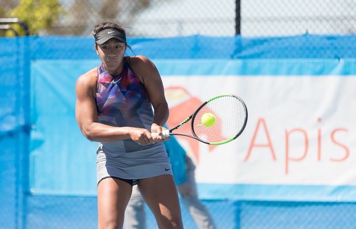 Destanee Aiava (AUS) in action during Day five of the Apis Canberra International #ApisCBRINTL. Match was played at Canberra Tennis Centre in Lyneham, Canberra, ACT, Australia on Wednesday 1 November 2017. Photo: Ben Southall. #Tennis #Canberra