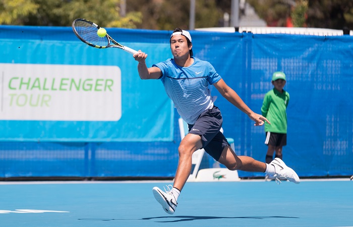 Jason Kubler (AUS) in action during Day four of the Apis Canberra International #ApisCBRINTL. Match was played at Canberra Tennis Centre in Lyneham, Canberra, ACT on Tuesday 31 October 2017. Photo: Ben Southall. #Tennis #Canberra