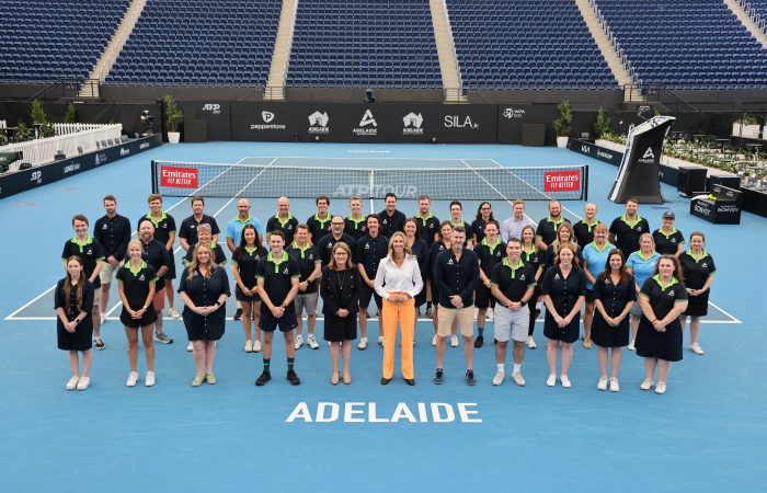 January 13: Staff group photo during the 2024 Adelaide International, on Saturday, January 13, 2024. Photo by TENNIS AUSTRALIA/ David Mariuz