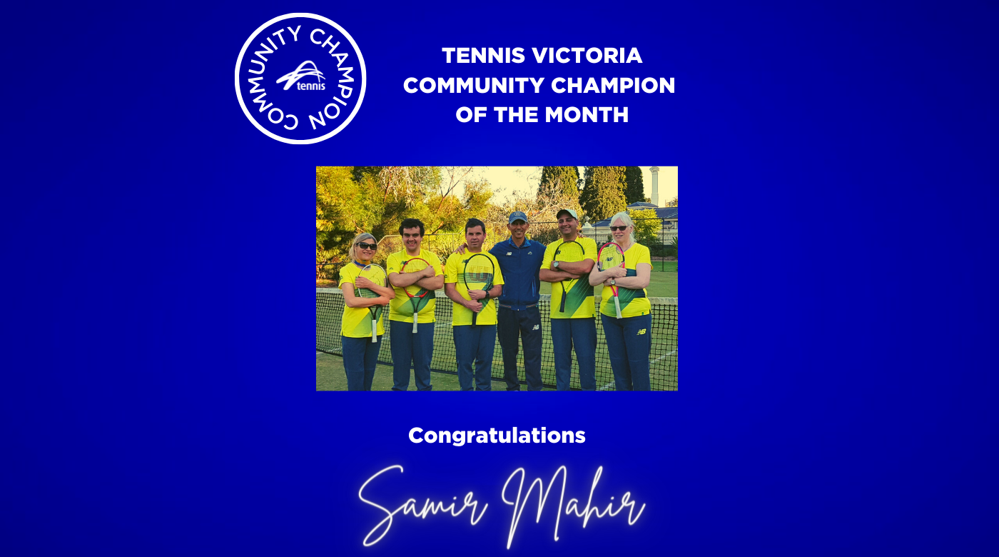 Tennis Victoria Community Champion of the Month 19 May, 2022 Tennis