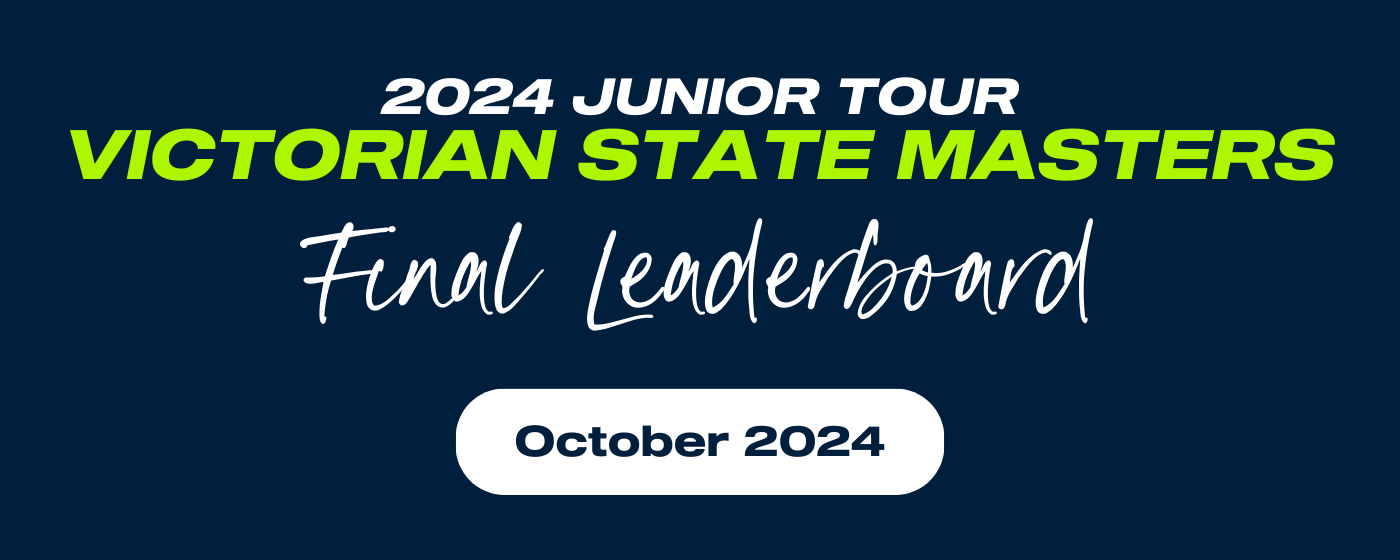 LEADERBOARD UPDATE Victorian State Masters Junior Tour 16 October