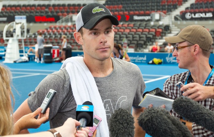 Andy Roddick at his post training press conference. Tennis Australia.