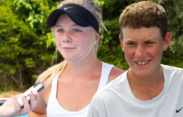 Brigitte Beck (left) and Harry Bourchier. TENNIS AUSTRALIA