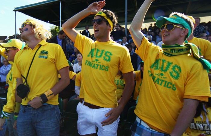 The Fanatics cheer on Australian favourite Lleyton Hewitt at Wimbledon 2011. GETTY IMAGES