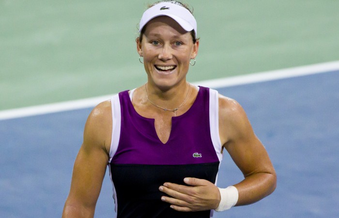 4th of September 2011. Samantha Stosur in action during her 4th round match vs Maria Kirilenko at the US Open. Mark Riedy.