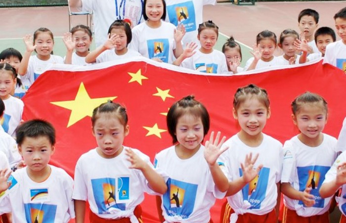 Kids in Wuhan, China. TENNIS AUSTRALIA