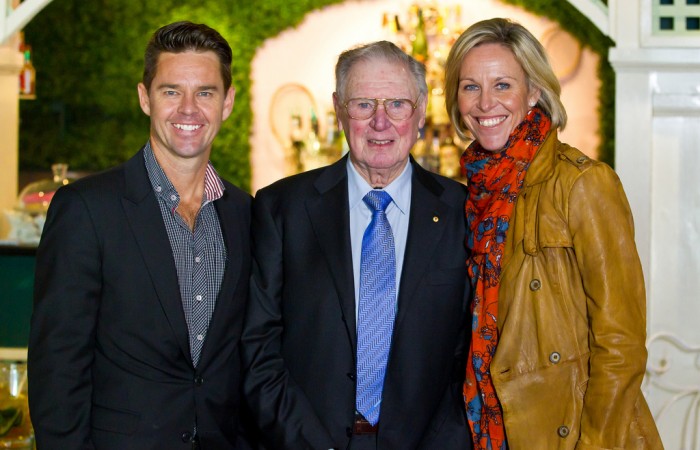 19th of January 2012. Todd Woodbridge, Frank Sedgman and Nicole Bradkte at Madame Brussels for the Wimbledon 2012 preview.