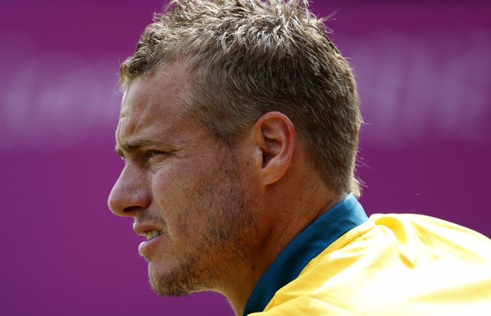 Hewitt was a picture of focus when he took on Sergiy Stakhovsky in the opening round of the men's singles at the London Olympics; Getty Images