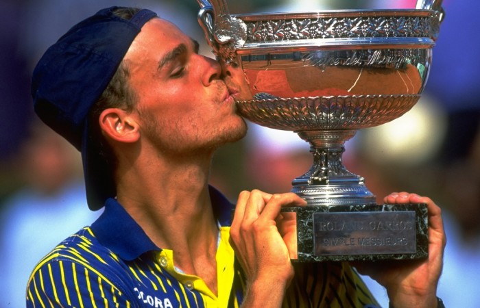 Brazilian Gustavo Kuerten burst onto the tennis scene in 1997, when, ranked No.66, he spectacularly triumphed at the French Open; Getty Images