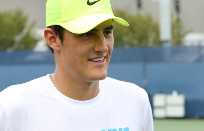 Bernard Tomic at practice ahead of his opening round at US Open 2012. Tennis Australia.