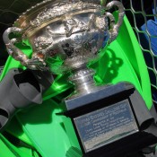 The Norman Brookes Challenge Cup aboard the Quicksilver high-speed wave-piercing catamaran on a tour of the Great Barrier Reef; Tennis Australia