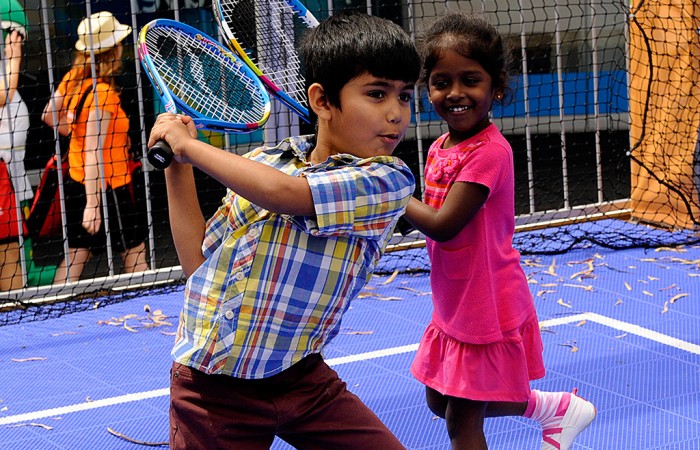 Children enjoying themselves at Kids Day, Melbourne Park, Saturday, January 12, 2013