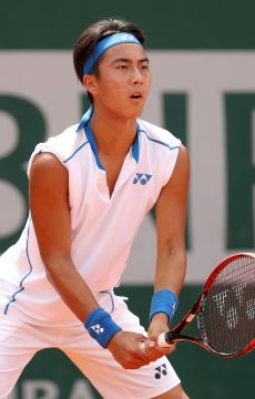 Rinky Hijikata in juniors action at Roland Garros in 2018; Getty Images