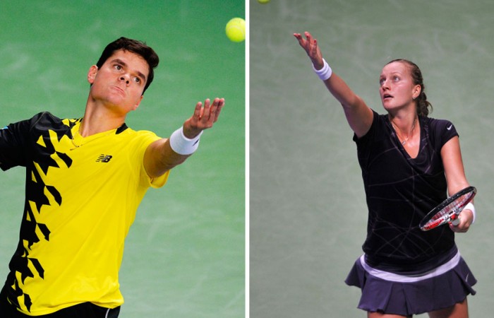 Petra Kvitova (R) and Milos Raonic; Getty Images