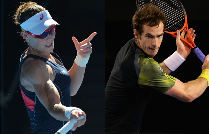 Andy Murray (R) and Sam Stosur; Getty Images