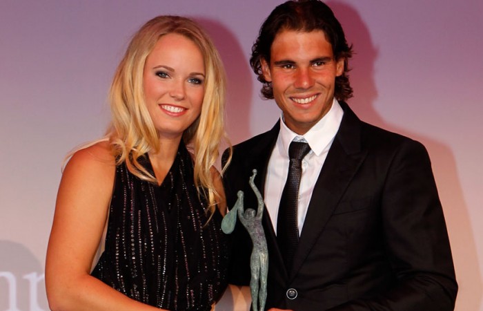 Caroline Wozniacki and Rafael Nadal at the ITF World Champions Dinner in Paris in 2011; Getty Images