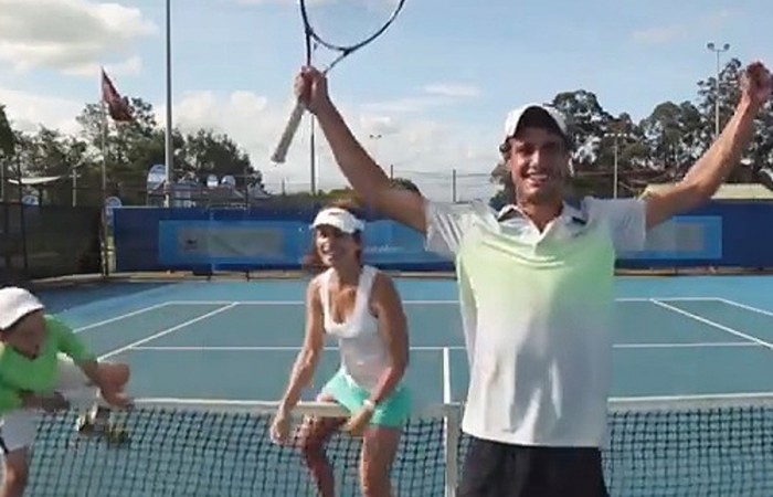 Completing challenges at the recent AO Blitz event in Traralgon, Victoria; Tennis Australia