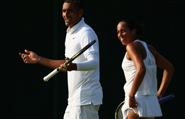 Nick Kyrgios (L) and Madison Keys were opening-round winners in the mixed doubles; Getty Images