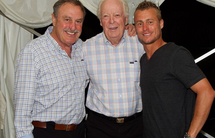(L-R) John Newcombe, Fred Stolle and Lleyton Hewitt; John Anthony