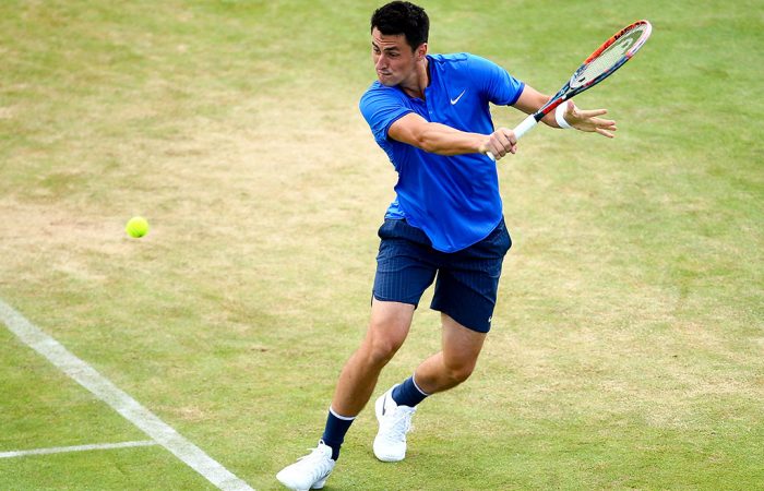 Back on his beloved lawns, Bernard Tomic stormed into the semifinals of the Aegon Championships at Queen's Club; Getty Images