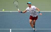 James Duckworth advances on the net during his second-round loss to Jo-Wilfried Tsonga at the US Open; Getty Images