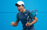 Edward Vo in action during the final of the boys' 14/u Australian Championships; Elizabeth Xu Bai