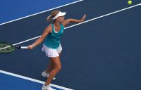 Daria Gavrilova in action during her quarterfinal victory over Lizette Cabrera in Hong Kong; Getty Images