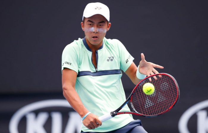 Rinky Hijikata is through to the final 16 at the Australian Open (Photo by Darrian Traynor/Getty Images)