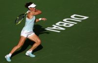 Sam Stosur in action during her first-round loss to Anett Kontaveit at the Dubai Tennis Championships; Getty Images