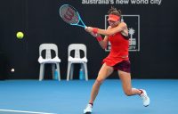 Ajla Tomljanovic in action during her first-round win over Katerina Siniakova at the Brisbane International (credit: Tennis Photo Network)