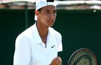 Alexei Popyrin in action during his final-round qualifying victory over Bjorn Fratangelo (Getty Images)