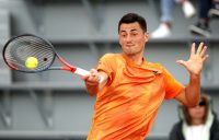 FINDING FORM: Bernard Tomic is into his first ATP quarterfinal of the season; Getty Images