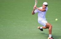 Alex de Minaur in action during his victory over Bradley Klahn in the second round of the Atlanta Open (Getty Images)