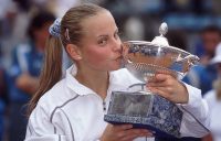 CHAMPION: Jelena Dokic celebrates her Rome victory in 2001. Picture: Getty Images