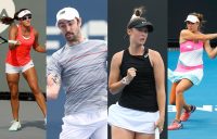 AUSSIES: Arina Rodionova, Jordan Thompson, Storm Sanders and Ellen Perez play on day three at the US Open. Pictures: Getty Images