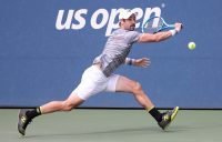 IN ACTION: Jordan Thompson during his first round win at the US Open. Picture: Getty Images