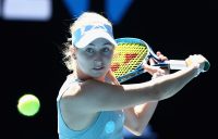 Daria Gavrilova during her first-round win at the Yarra Valley Classic today. Picture: Tennis Australia