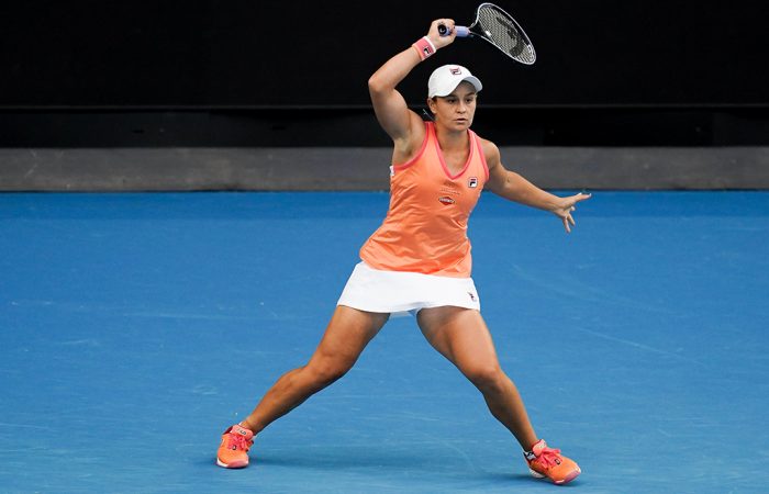 Ash Barty competes at the Yarra Valley Classic in Melbourne.