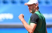 John Millman celebrates his Munich victory against Alexei Popyrin. Picture: Getty Images