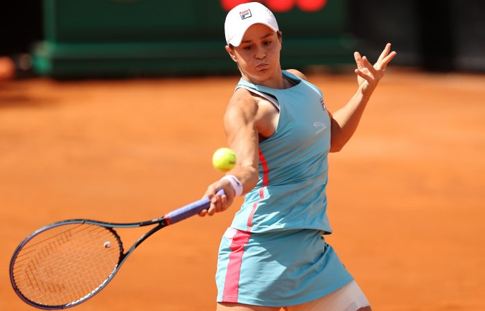 Ash Barty lines up a forehand in Rome. Picture: Getty Images