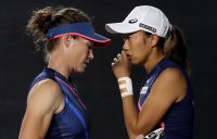 Sam Stosur and Zhang Shuai at the WTA Finals. Picture: Getty Images