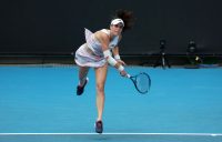 Kimberly Birrell in action during Australian Open 2022 qualifying. Picture: Tennis Australia