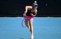 Charlotte Kempenaers-Pocz serves at AO 2022.