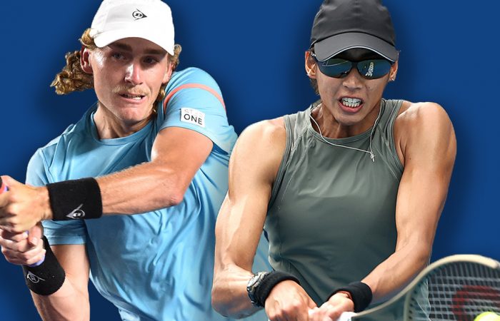 Max Purcell and Astra Sharma are among five Australians into the second round of US Open 2022 qualifying. Pictures: Getty Images