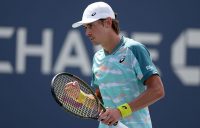 Alex de Minaur in action during his second-round win over Cristian Garin at the US Open. (Getty Images)