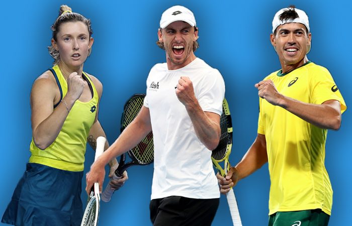 Storm Hunter, John Millman and Jason Kubler begin their Australian Open 2023 campaigns today. Pictures: Getty Images