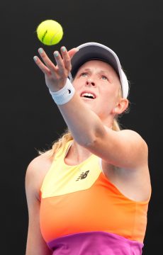 Elysia Bolton (AUS) in action during the 2023 Australian Open Qualifiers in Melbourne on Tuesday, January 10, 2023. MANDATORY PHOTO CREDIT Tennis Australia/ Scott Barbour