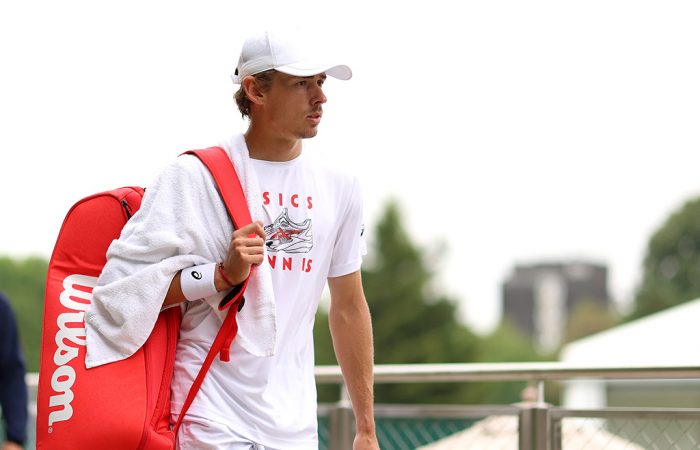 Alex de Minaur following a practice session ahead of Wimbledon. (Getty Images)