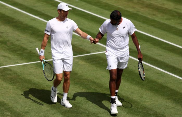 Matt Ebden and Rohan Bopanna at Wimbledon. Picture: Getty Images